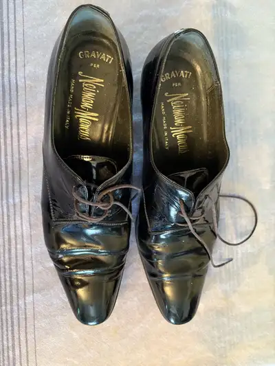 Neiman Marcus Gravati Black Leather Heels - Size 10, View more