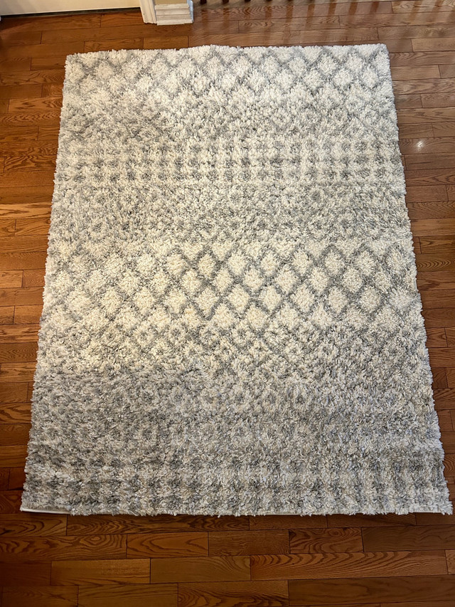 Tapis blanc et gris Lan Art Milos polypropylene carpet rug dans Tapis et moquettes  à Ville de Montréal