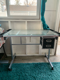 Glass Drafting Table $120