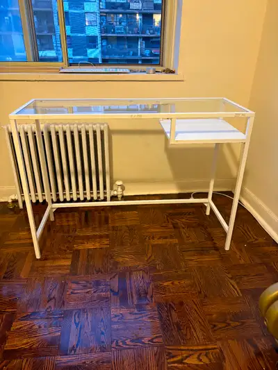 White Metal and Glass Desk, View more