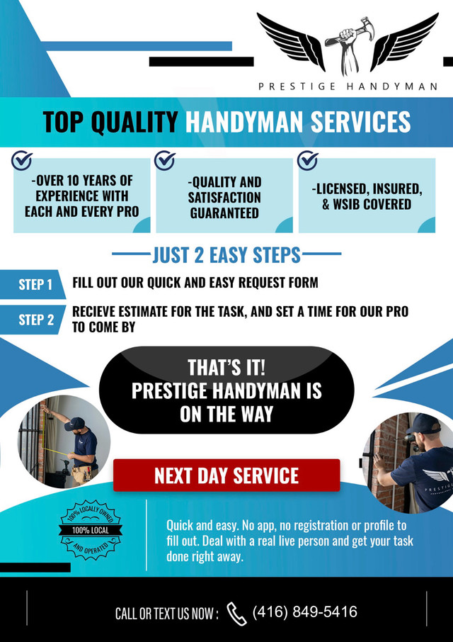 Reliable Handyman Services - Great Rates, Great Service in Renovations, General Contracting & Handyman in City of Toronto - Image 2