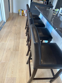 Counter height Bar stools - chocolate brown-leather 