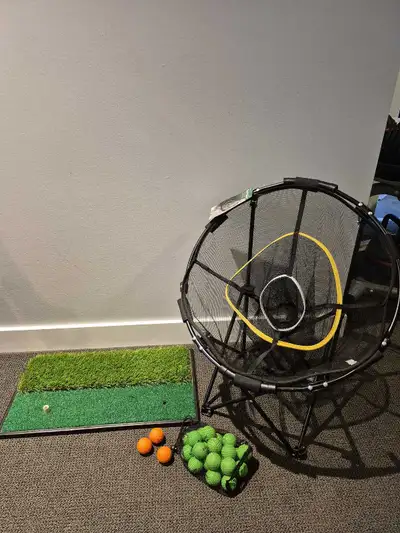 Indoor Golf Chipping Net w Mat and Golf Balls, View more