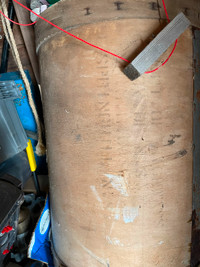 Antique shipping barrel