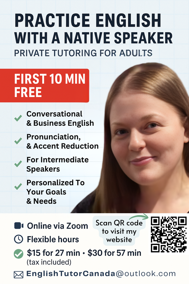 English Tutor & Coach - Private 1-on-1 Online Tutoring