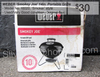 WEBER Mod 10020 Smokey Joe Charcoal Barbecue Grill 14" 37cm USED