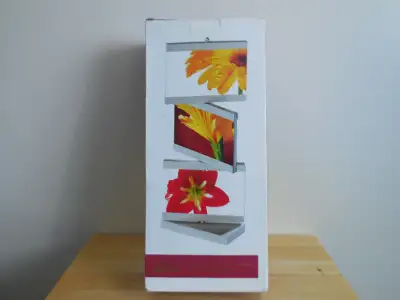 BNIB Rotating Triple Picture Frame – Modern Silver/Grey, View more