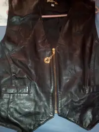 BLACK LEATHER TAILORED PANTS PM VEST BRASS ML MOTORCYCLE JKT PM