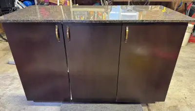 Granite Top Kitchen Island - 24” x 54” Espresso Finish, View more