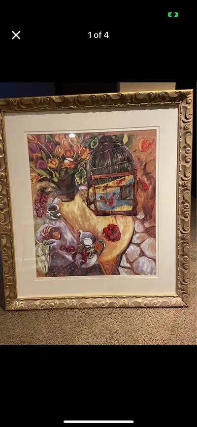 Picture, with gold framing , 35x39 inches. In excellent condition. Pick up in Tuscany