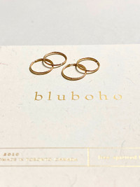Bluboho 14k gold sleeper hoops - 2 pair
