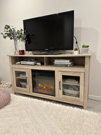 Entertainment Unit with Fireplace + Heater