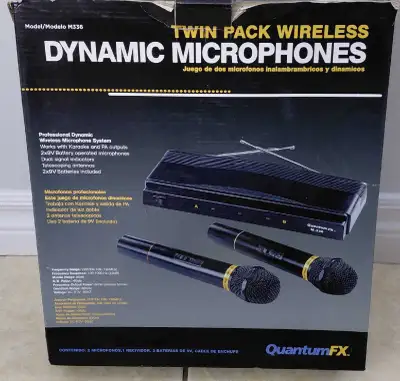 QuantumFX M336 Twin Pack Wireless Dynamic Microphones, View more