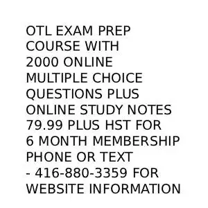 OTL(Other Than Life) online exam prep course. in Other in Oakville / Halton Region - Image 2