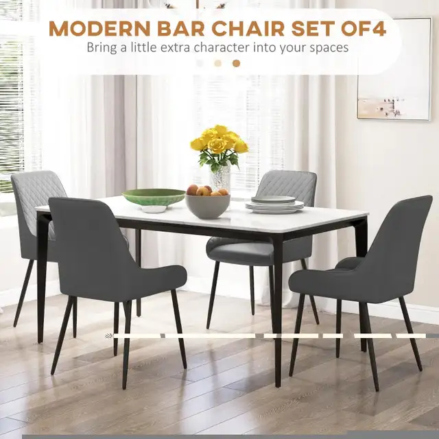 PU Leather Kitchen Chair with Metal Legs for Dining Room, Livin in Chairs & Recliners in Markham / York Region - Image 3