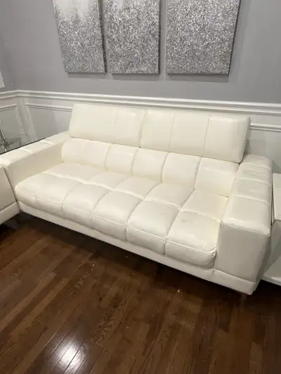White Leather Sofa, View more