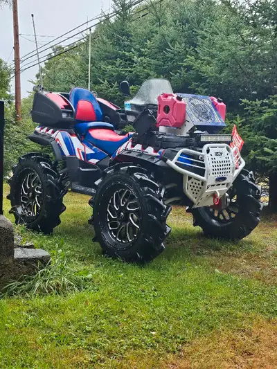 2014.850..3500kms..portals.spacers.22" rims..high a arms.muffler.rear seat ..lights..nice rig..big b...