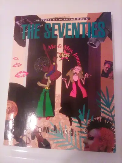 The 70's - Popular Music, 59 songs, 258 pages, large 12 x 9 x 3/4" size. Clear, easy to read print....