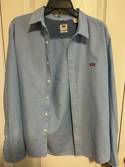 Levi's Men's Slim Shirt - Medium - 100% Cotton - Light Blue, View more