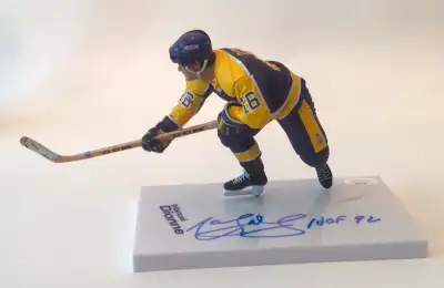 Signed and inscribed “HOF 92” McFarlane figure of Marcel Dionne, the NHL’s 6th leading scorer of all...