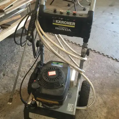 Karcher 2600 PSI washer. 5.5 Honda Engine. 8 different nozzles. Works excellent. Asking $250.00 Call...