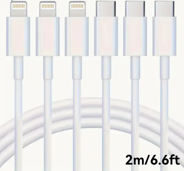 1pc 2 M 6.6ft USB C to Lightning Charging & Data Cable Apple MFI in General Electronics in Markham / York Region - Image 2