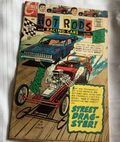 I am offering a Charlton Comics Hot Rods and Racing Cars No. 93 Dec. 1968. Complete but has tears on...