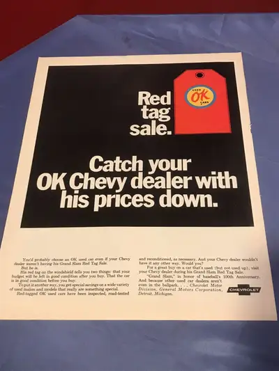 1969 Chevrolet Red Tag Sale Original Ad, View more