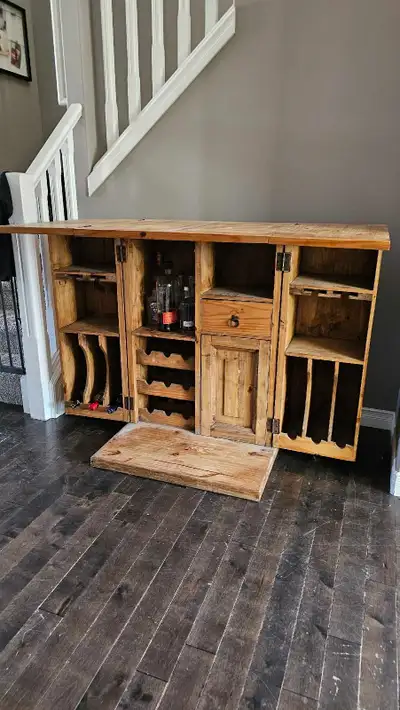 Antique solid wood folding bar, View more