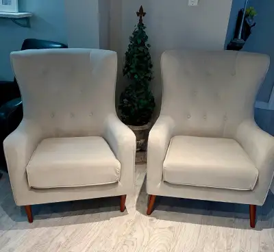 2 for 1 Structube Wingback Chairs, View more