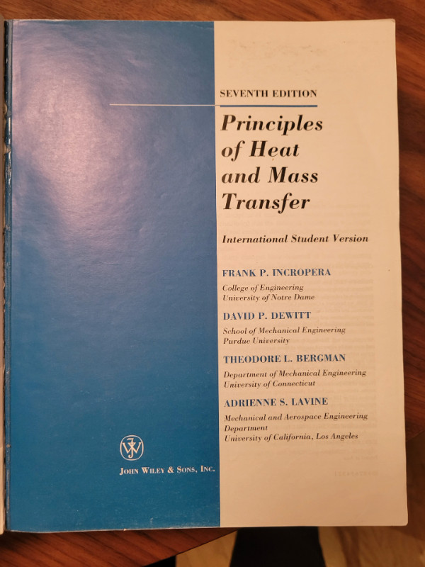 Book principles of heat and mass transfer 7th edition dans Manuels  à Ville de Montréal - Image 4