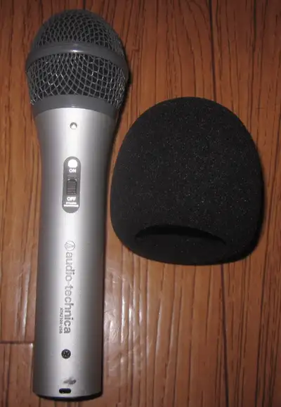 Solid all metal mic with on/off switch, XLR connection, and USB and headphone jack on the bottom. Wi...