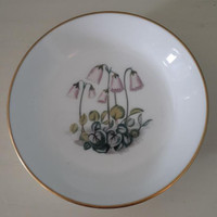 Vintage Royal Worcester Alpine Flowers bone china trinket dish