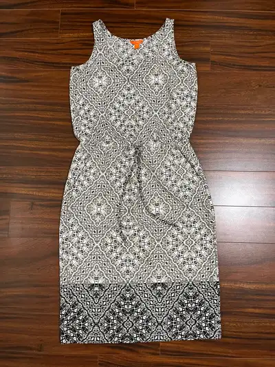 Joe Fresh women’s small dress, black & taupe, geometric print, View more
