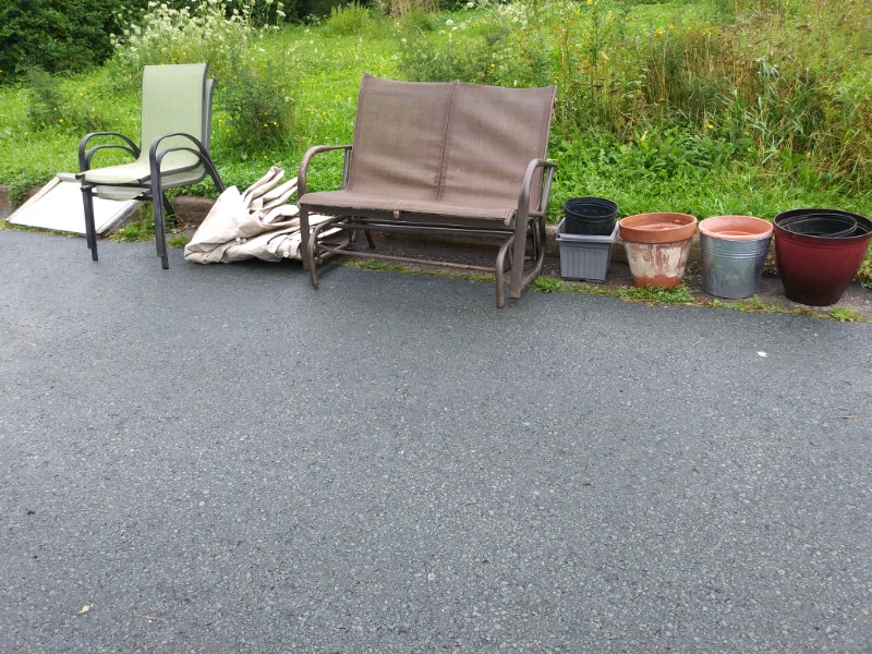 Free flower pots, chairs, large tarp, glass Free Stuff Dartmouth