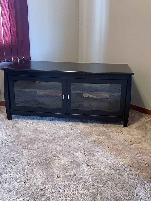 SOLID WOOD AND GLASS DOOR TV STAND/MULTIMEDIA CONSOLE 100 Video & TV