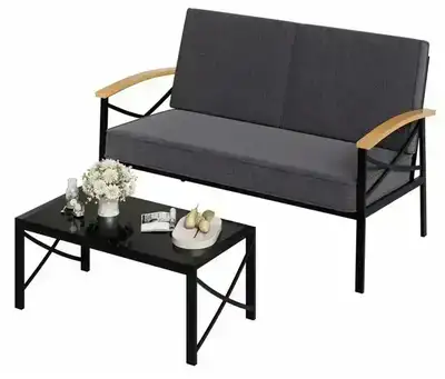New set - patio 2 seater bench and coffee table, View more