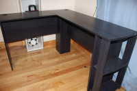 L-Shaped 2 Shelves Computer Desk