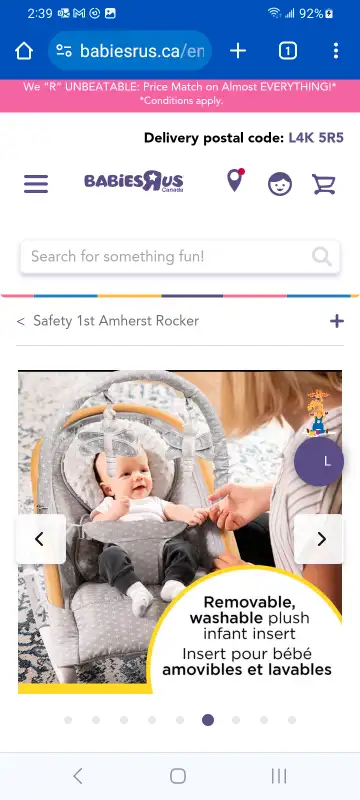 Safety 1st Amherst Rocker.  New in box. in Playpens, Swings & Saucers in City of Halifax - Image 4
