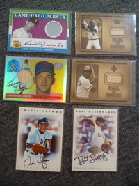 MLB Baseball Bat Jersey Relic & Signature Card lot x 6 - Bench +