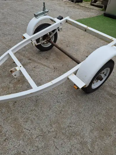 TRAILER PROJECT FRAME KIT, AS IS 2200LBS axle - use for boat, motorcycle, utility, good starting pla...