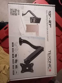 Monitor desk mount, in the box.