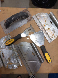 Assortment of tile setter tools. 