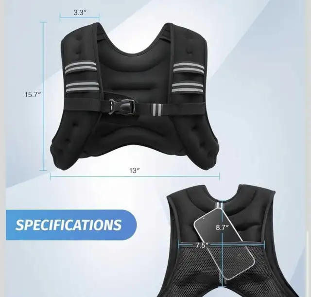 NEW 12lb Weighted Workout Training Vest (reg $79) in Exercise Equipment in Sarnia - Image 3