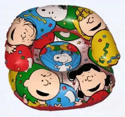 Sealed 2001 Peanuts Celebration Plastic Inflatable Kids Chair Chaise gonglable disponible en prime l...