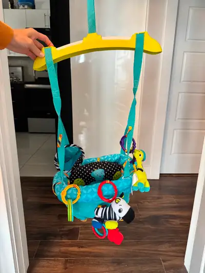 Jolly jumper we ordered off Amazon. My son did not like it so he only tried it out a handful of time...