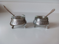 Vintage Salt Cellars with Spoons