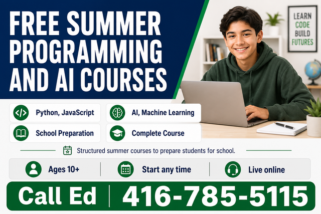 Free Summer Programming and AI Classes505373098803220480