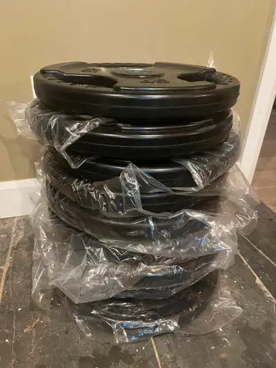 45lb Brand new Rubber Olympic Plates, View more