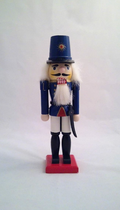 Bombay Company 9-inch Nutcracker Figure with Wood Sabre -- Blue in Arts & Collectibles in Oakville / Halton Region